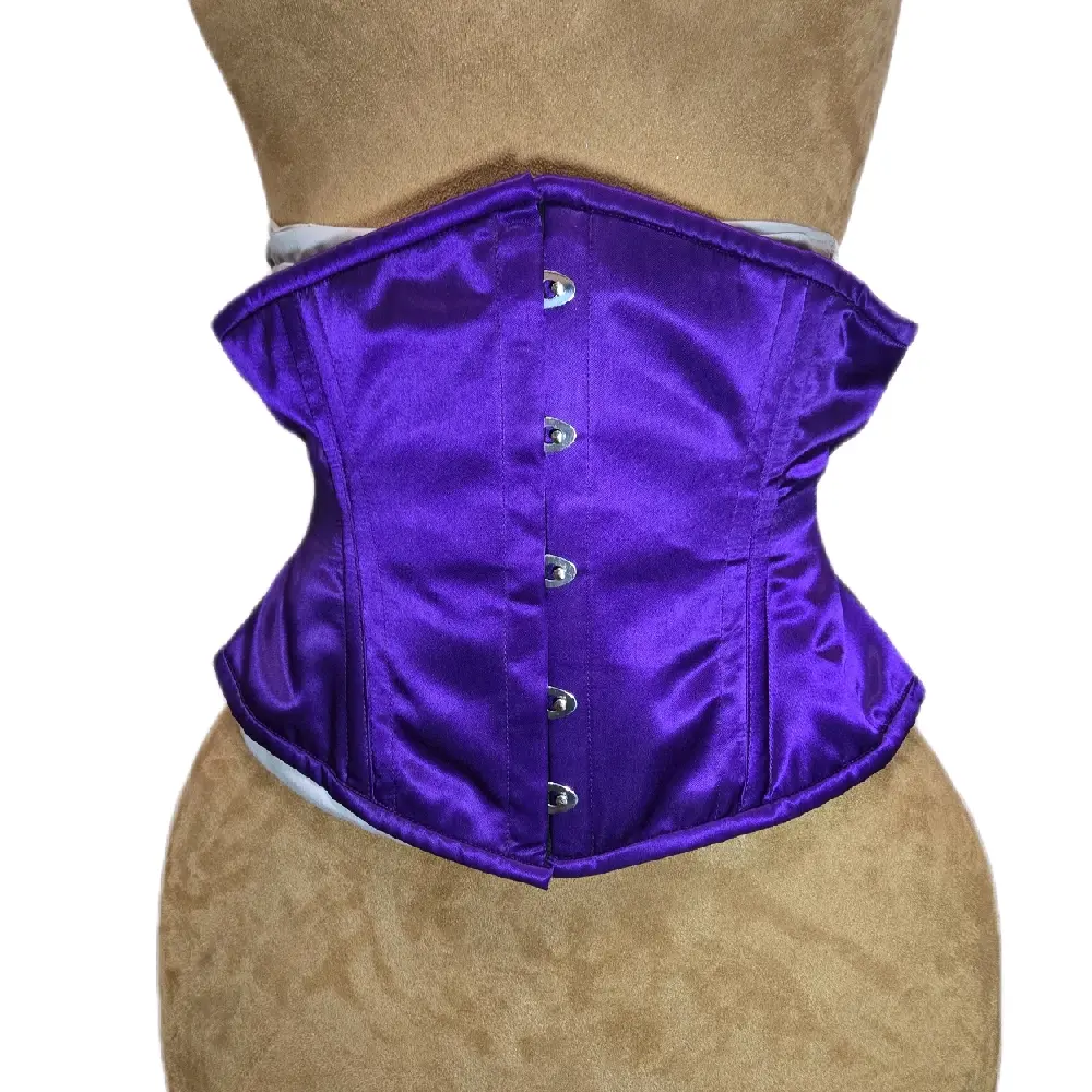 Purple Satin Steel Boned Waist training corset 26 inch waist goal 10 length | waspie | shapewear| Compression | bodyshaper Womenswear Smooth Belts Cosplay Costume Elegance Elegant Evening Everyday Fit