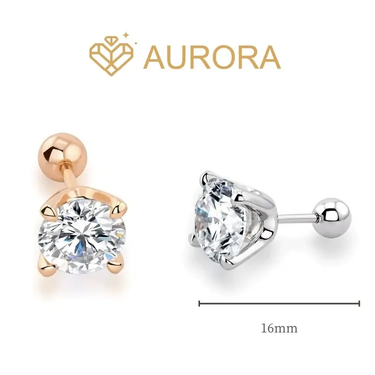 【#28 screwback ear stud】Moissanite solitaire Earrings High Quality with Daily Gift Auspicious Engagement Wedding Woman Men Synthetic Moissanite Studearrings