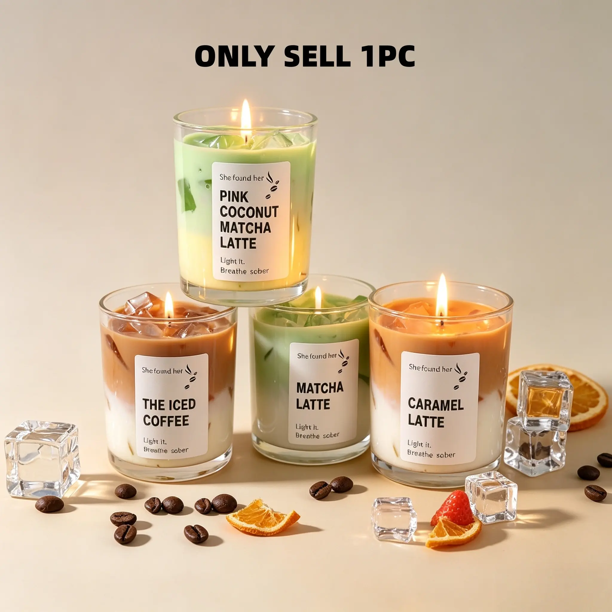 1pc Latte Coffee Cup Scented Candle, Decorative Candle, Handcrafted Candle, Creative Jelly Wax Home Decor, Unique Birthday Gift, Small Batch Handmade Craftsmanship, Scented Home Fragrance
