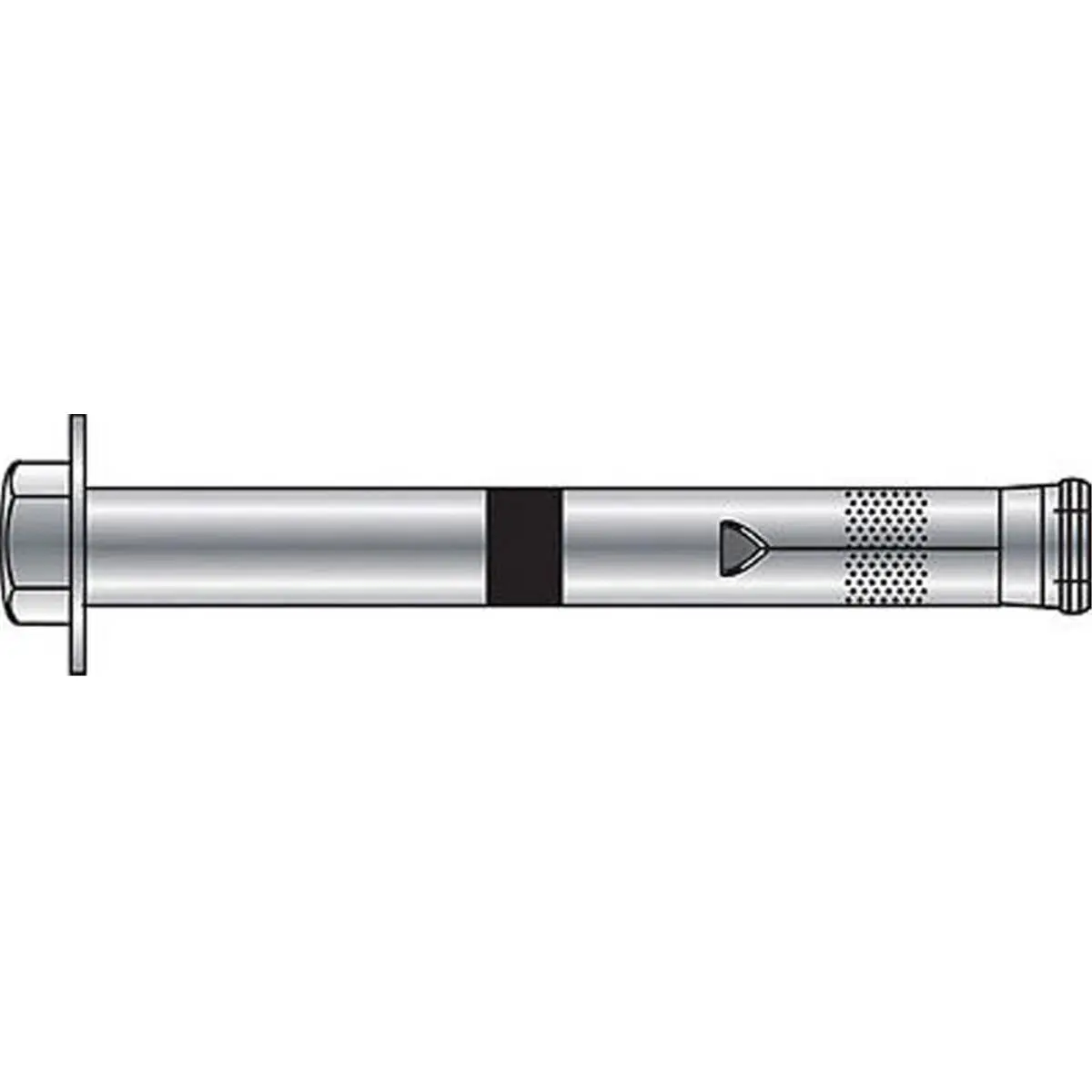 370837 Hex Head Power-Bolt Heavy Duty Metal Sleeve Anchor, 0.38 x 4 in, Zinc-Plated Finish, for Concrete & Steel Applications