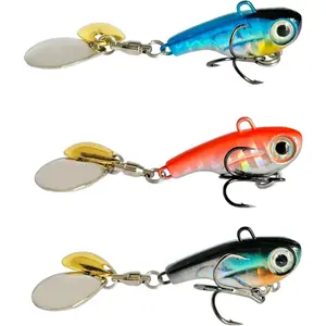 Tail Spinner Hard Metal Lures VIB Fishing Baits Jigging Spoons with Treble Hook Kit Sinking Blade Bait for Bass Trout Freshwater