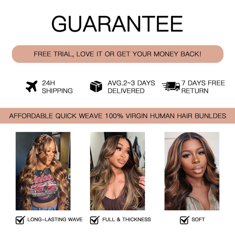 [Wequeen]  Pre-colored #FB30 2"x6" Lace Closure #P4/27 Highlight Upgrade Body Wave Transparent Lace 14-18inch Budget Friendly