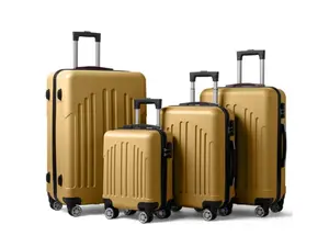 4-Piece ABS Hardside Luggage Set with Spinner Wheels,16in 20in 24in 28in,Mustard Yellow