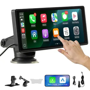 fathersdaygift VEVOR Wireless Car Stereo, 10-Inch HD Portable Radio Touch Screen Compatible with Apple CarPlay and Android Auto, CarPlay Screen for Car with Voice Control, Mirror Link, Bluetooth, GPS Navigation