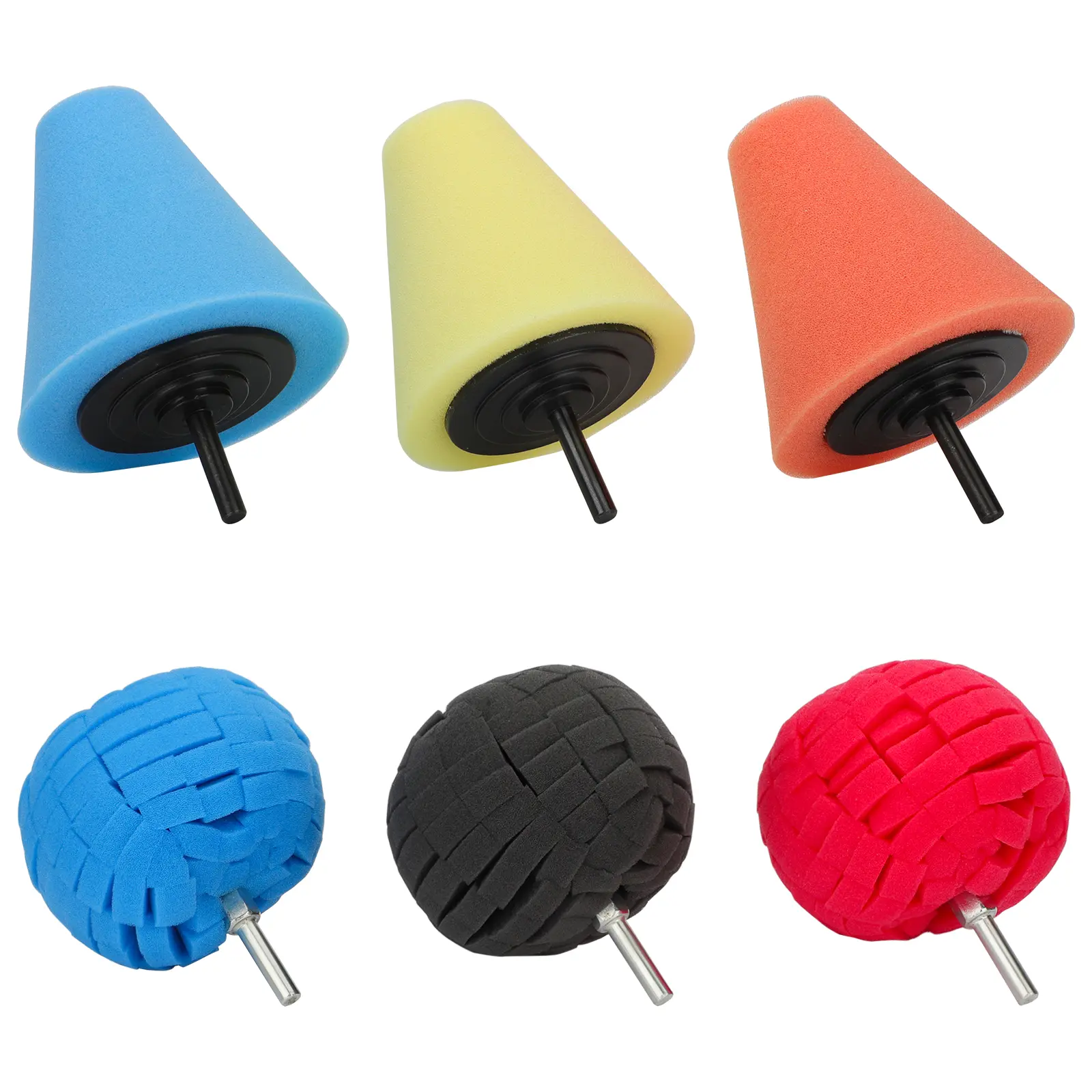 6PCS Car Wheel Polishing Cone Kit for Drill – Car Wheel Hub Drill Buffing Sponge Pads,Foam Buffing Sponge Pads for Wheel Rims, Car Detailing & Metal Polishing