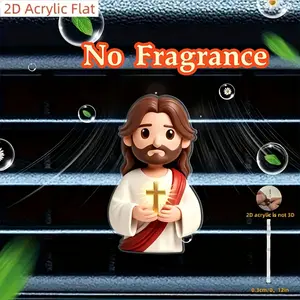 Jesus Holding the Cross Car Air Vent Clip, Themed Fashion Accessory, Fragrance Diffuser, Car Fragrance System, Air Freshener, Unscented, DIY Essential Oil, Holiday Decor