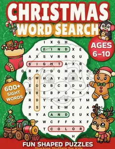 Christmas Word Search Stocking Stuffers for Kids Ages 6-10: Find 600+ Sight Words in a Fun Shaped Puzzle Activity Book with Mazes and Coloring | An ... Word Search Puzzles Gift Ideas for Kids)