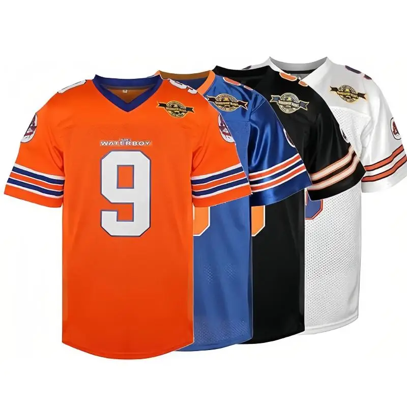 [FallFreshness]Waterboy Football Jersey #9 Bobby Boucher 50th Anniversary Stitched Movie Football Jerseys Men S-XXXL Mud Dawgs Movie Jersey Adam Sandl