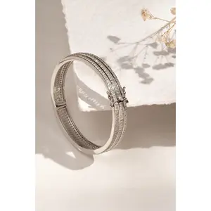 Triple Row Sparkle Hinged Bangle