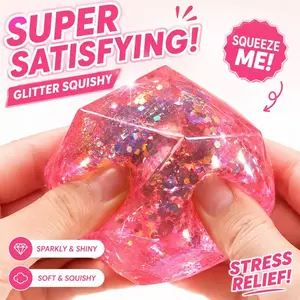 Jelly Gem Soft Stress Relief Toy, Shiny Texture Asmr Anxiety Relief, Desktop Decor, Cute Collectible Gift, Pressure Release Toy