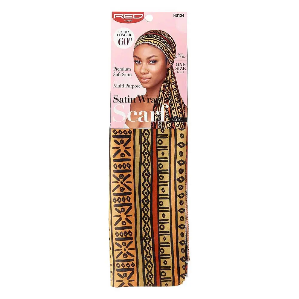 Silky Satin Wrap Scarf 60"X16" Eye-Catching Pattern / Add Some Fancy