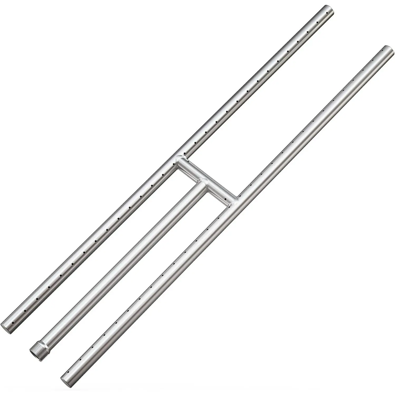 Stainless Steel Rectangular H-Burner for Gas Fire Pits & Fireplaces, 30x6 In DIY Unit with Smoother Gas Flow, No Whistling, 150000 Max BTU, Assembly Required, Indoor & Outdoor Use, Rectangle