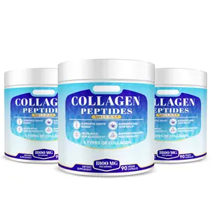 Collagen Peptides 5-Type Complex | 1800mg Dietary Supplement for Health, Beauty & Fitness | 90 Capsules