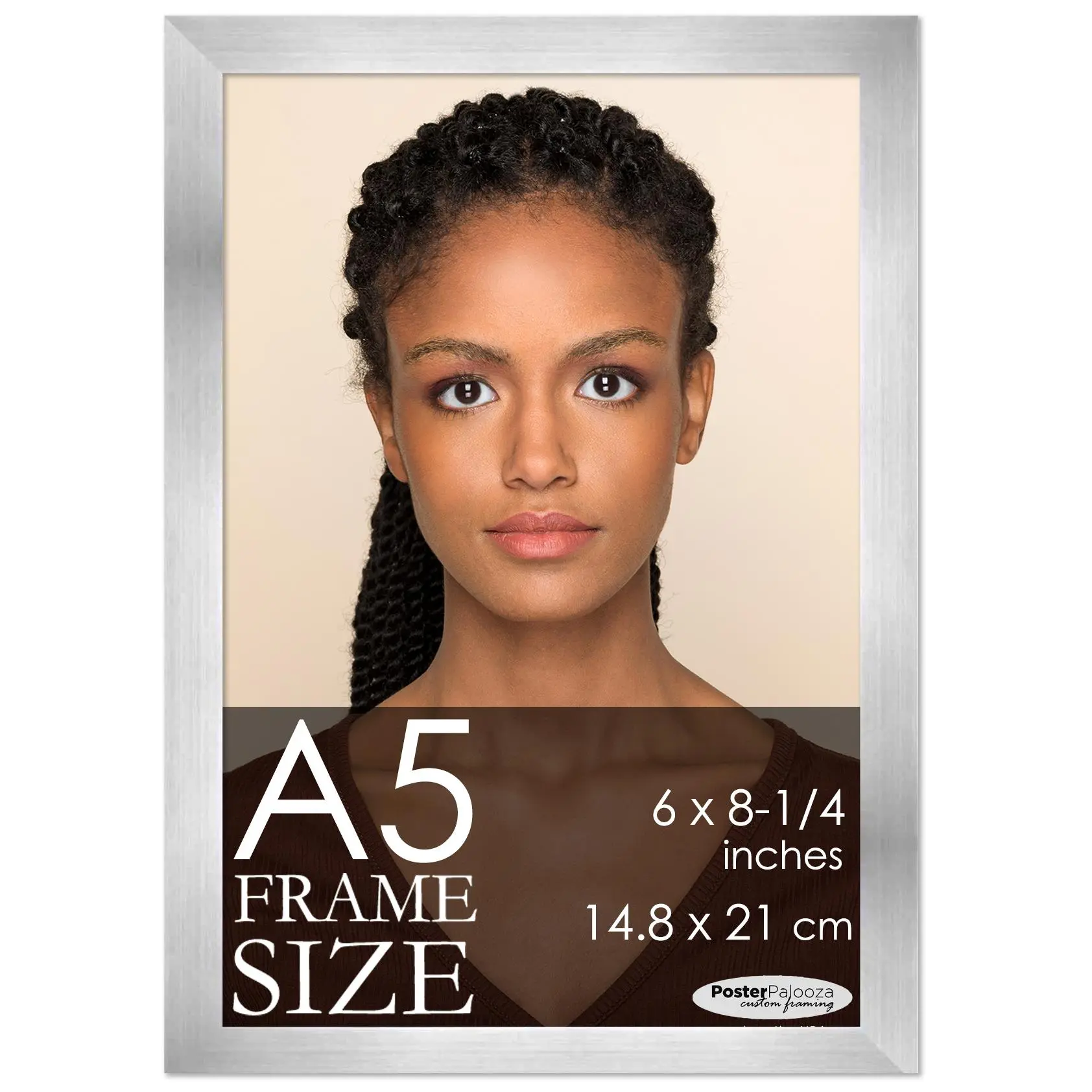 A5 Frame Silver Modern Minimalist 6x8.25 Frame - Wood A5 Picture Frame, UV Acrylic