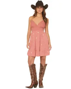 Atap Women's A.T.A.P Crochet Embroidered Sleeveless Mini Dress - D2265-Q1141-Pink