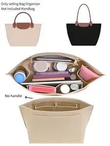 2026 Spring & Summer Purse Organizer Insert for Long handled foldable tote bag, Premium Felt Bag Compatible with Foldable Tote Bag, Tote Organizer Insert with 8 Compartments, Handbag Organizer  for Large Handbag and other Tote bag, Makeup Bag for Women