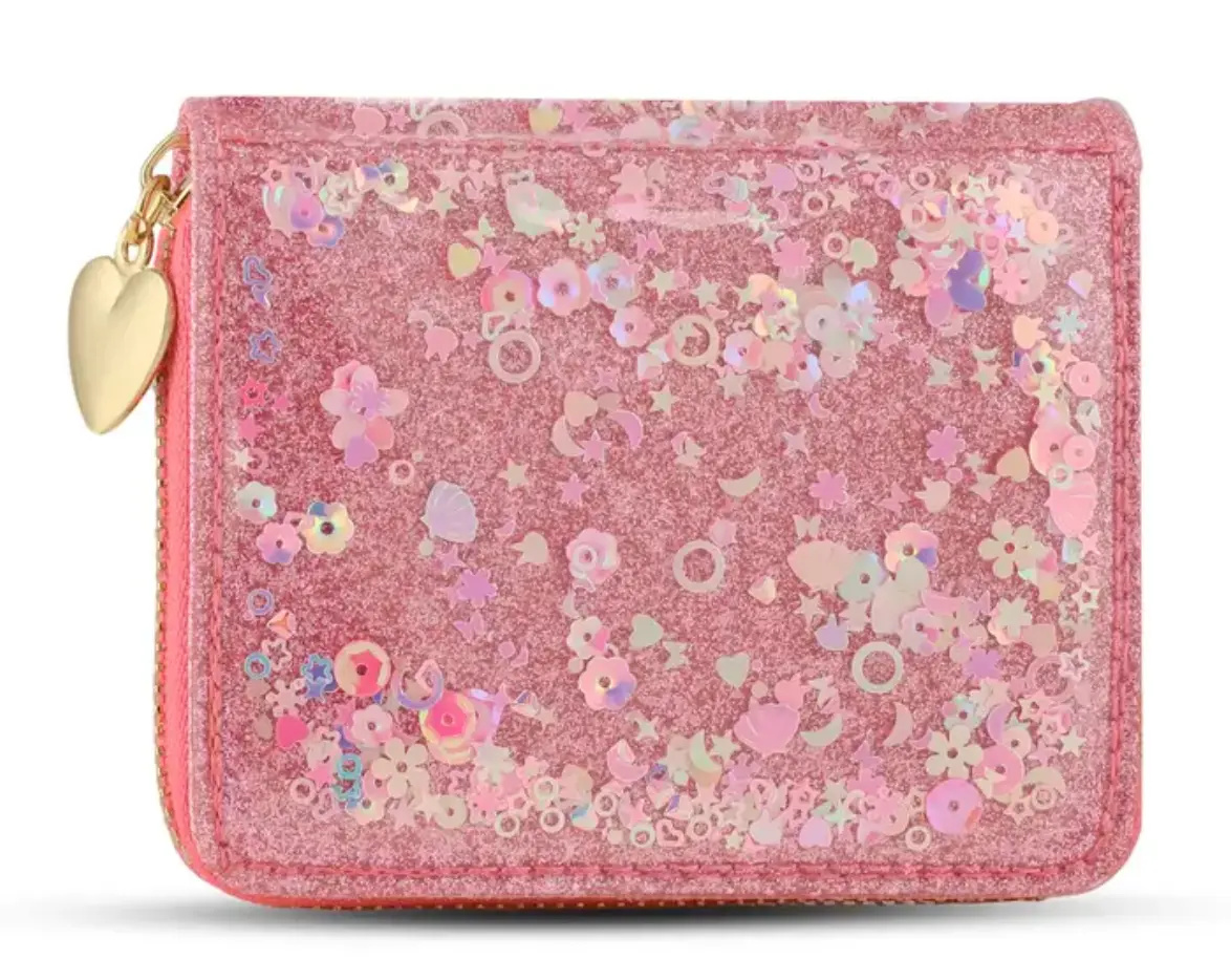 Pink Sparkle Confetti Wallet - Carrying Kind