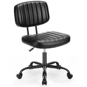 Height Adjustable 360° Swivel Computer Chair, Armless Office Chair, Home Office Low Back Dresser Lumbar Support, Armless, Suitable for Narrow Spaces