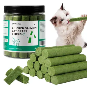 150g Cat Grass Stick, Cat Treats for Hairball Support and Teeth Cleaning, Chicken Flavored Hairball Treats for Cats, Natural Freeze Dried Cat Grass Treats for Indoor Cats, Cat Grass for Cat