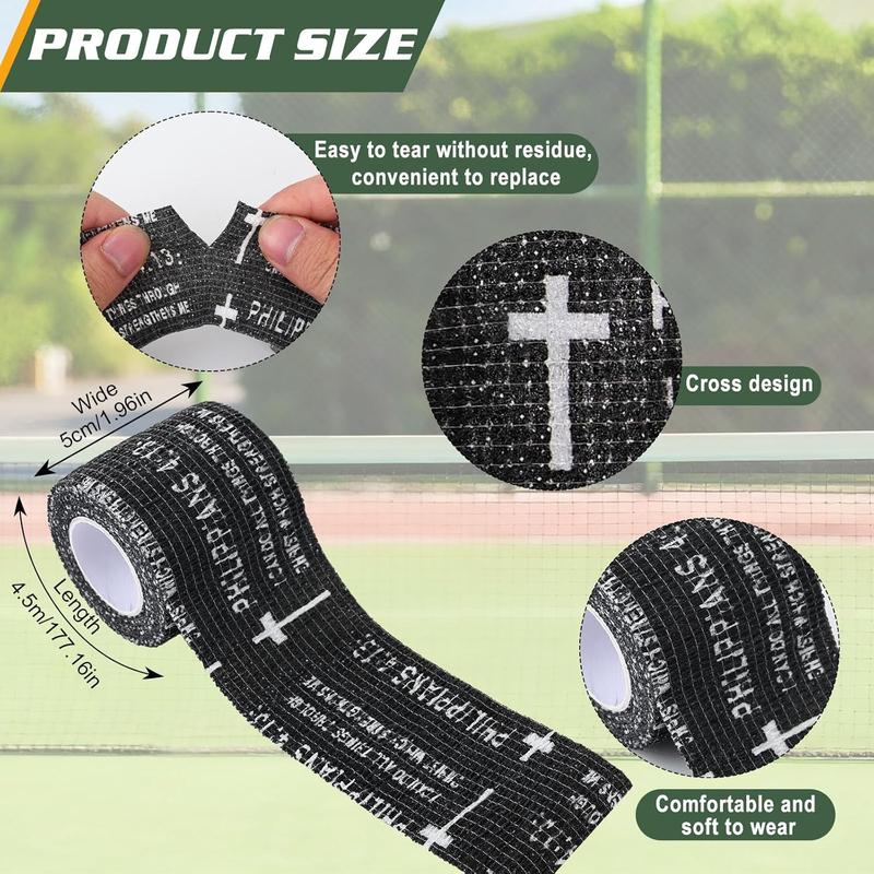 24 Packs Christian Athletic Tape 2 Inch x 15 Feet - Cross Bible Verse Self-Adhesive Sports Tape for Wrist, Ankle, Baseball, Soccer, Gymnastics, Training, First Aid and Injury Support 24 Packs Christian Athletic Tape 2 Inch x 15 Feet - Cross Bible Verse Self-Adhesive Sports Tape for Wrist, Ankle, Baseball, Soccer, Gymnastics, Training, First Aid and Injury Support