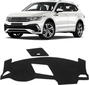 KUST Car Dash Cover for Volkswagen VW Tiguan 2017-2024 (S, SE, SEL, SEL Premium) Polyester Non-Slip Center Console Dash Cover Interior Accessories for Tiguan Custom Fit Dash Carpet No Glare Black