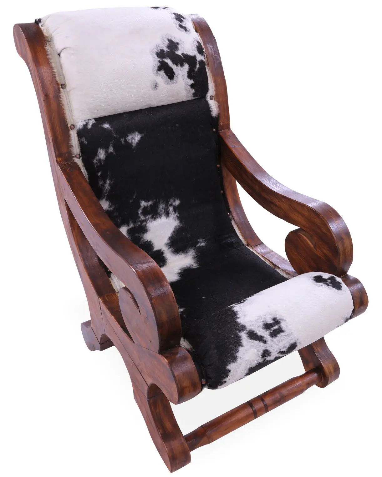 SUPER SALE Hair-On Cowhide Handcrafted Reclaimed Wood Chair