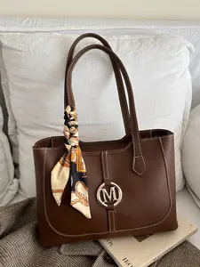 Large Capacity Woven Tote Bag for Women, Versatile Casual High-Quality Fashion Shoulder Bag, Retro Style Single-Shoulder Handbag, Handheld Shoulder Bag