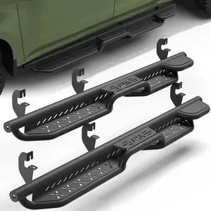 Running Boards for 2019-2025 Chevy Silverado/GMCSierra 1500, Two-Raised Step Design, Heavy-Duty Carbon Steel Nerf Bars, 2PCS
