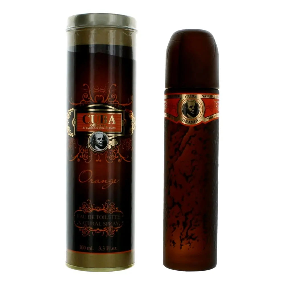 Cuba Orange Perfumed Men's Fragrance, 3.3 fl oz EDT Spray, Spicy Jasmine & Cedarwood Scent, Spray Bottle for Men