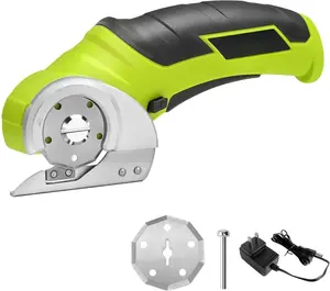 Cordless Electric , 4V Electric Mini Box , Carpet & Cardboard  Tool with a Replacement /Charger, Rotary  for Cardboard Packages Leather Plastic Green