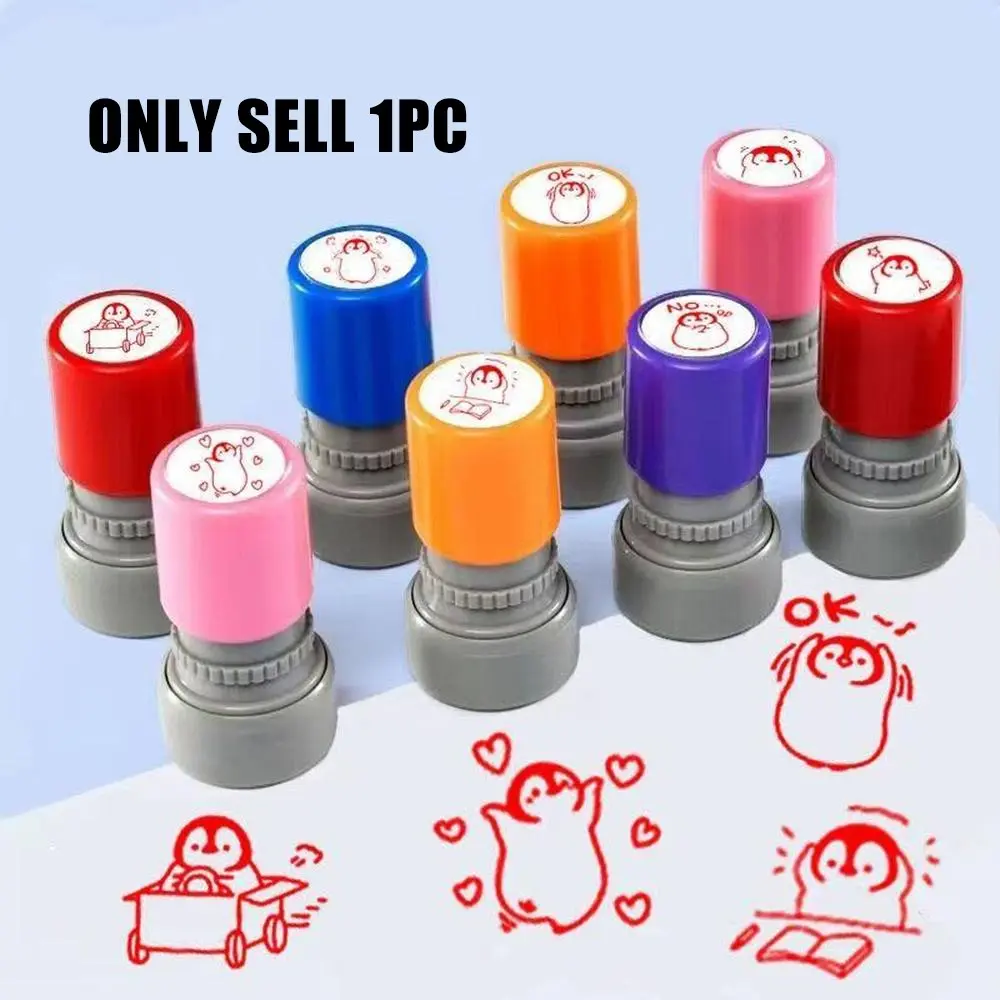 Penguin Pattern Stamp, 1 Count Cute Self-inking Stamp, Decorative Office Stamps for Scrapbook & Journal & DIY Craft, Office Stationery & Supplies