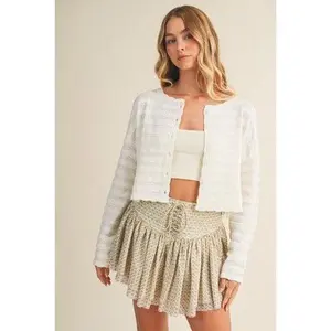 Poised in Pointelle Cardigan