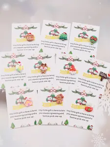 Christmas Gift Set, Mini Encouragement Cards, Positive Message Card, Resin Gingerbread Man, Snowman, Reindeer, Santa Claus, Christmas Tree, Perfect Holiday Gifts