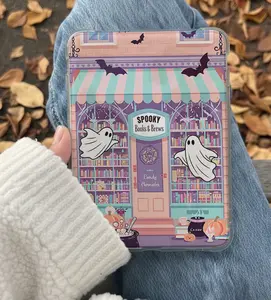 Halloween Bookshop Kindle Insert for Clear Case – Aesthetic Book Lover Decor | Cozy Reading Accessory