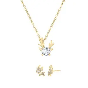 Radiance by Absolute™ Reindeer Antlers Earrings and Necklace Set