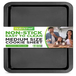 Medium Cookie Sheet | Carbon Steel Baking Tray with Silicone Coating  - Heat Resistant 446°F, Oven Safe & Stackable Bakeware Pan - Ideal for Home Baking