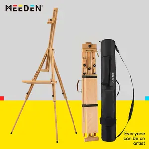 MEEDEN Art Tripod Field Easel, Solid Beech Wood, Portable, Holds Canvas up to 34 inches, Acrylic, Oil & Watercolor Painting