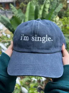 I’m Single Embroidered Cap, Funny Single Life Hat, Washed Cotton Baseball Cap, Bachelorette Gift, Personalized Dad Hat