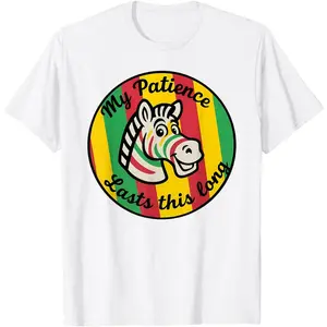 Women's zebra animal lover with humor about patience Graphic T-Shirt - Short Sleeve Crew Neck Regular Fit Casual Wear | Soft & Breathable Fabric, Durable Print, Everyday Comfort, Machine Washable, retro casual wear with playful and vibrant design