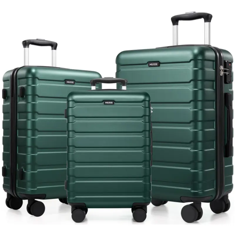 Miusse 3-Piece Durable Lightweight Hardshell Travel Luggage Set - 20/24/28in Compact Suitcases, Double Spinner Wheels, TSA Lock, Double-Handled, for Business/Vacation, Traveling Bag (Durability & TSA-Friendly Sets), Compact Luggage Sets,vacationoutfits,be