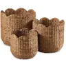 Best Choice Products Scalloped 3PC Water Hyacinth Nesting Baskets