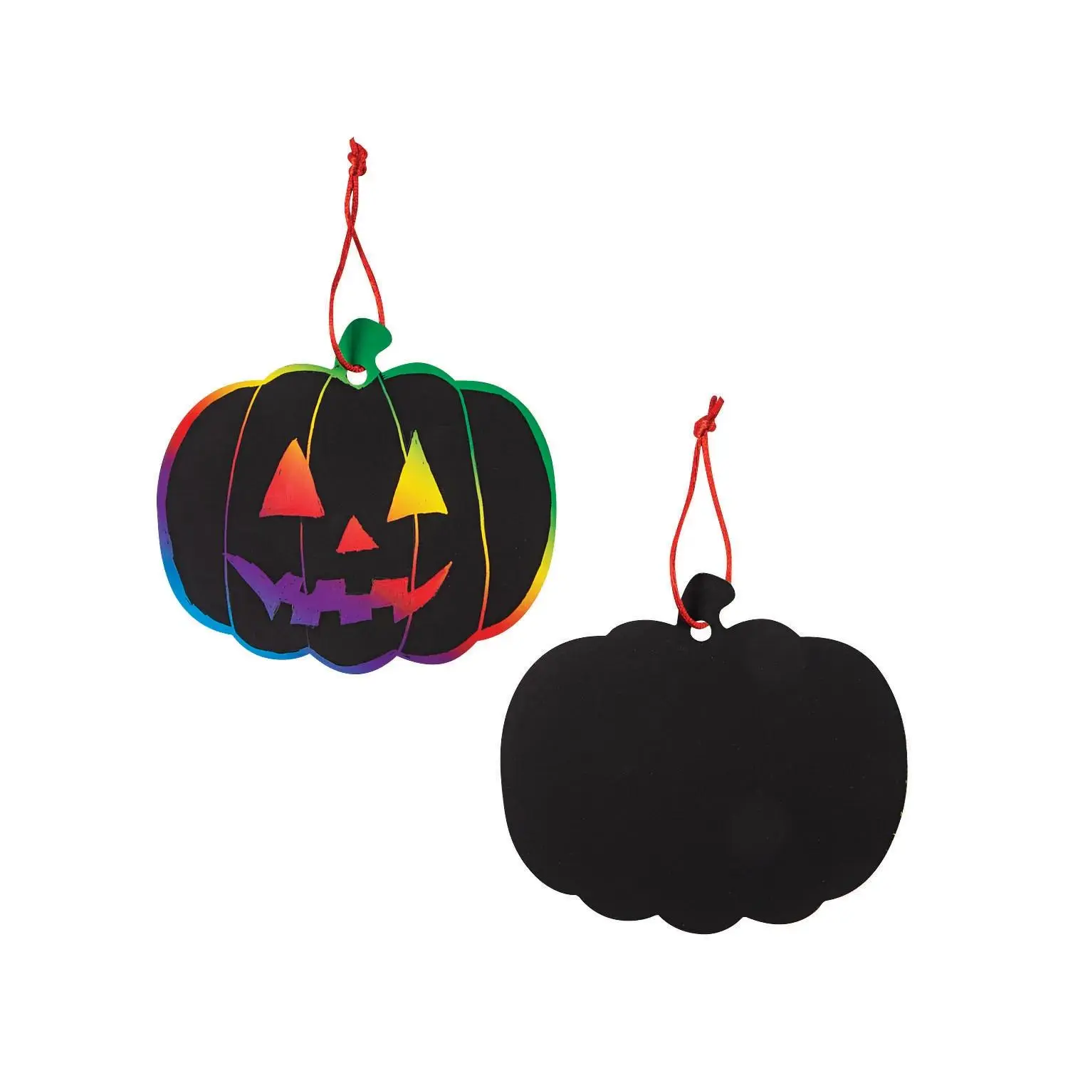 5" Magic Color Scratch Paper Pumpkin Ornaments - 24 Pc.