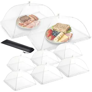 Pack Of 8 Mesh Food Covers for Outside, 2 Jumbo and 6 Large Cake Cover Net for Indoor/Outdoor, Picnic Accessories Fruit Cover Tent Keeping Out Flies Bugs Mosquitos