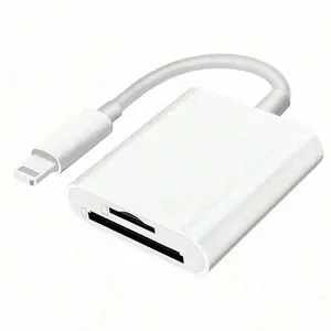 1pc 2-In-1 Dual Slot Memory Card Reader, Supports SD/TF Cards, Portable Micro SD Card Reader, Plug-And-Play for iPhone