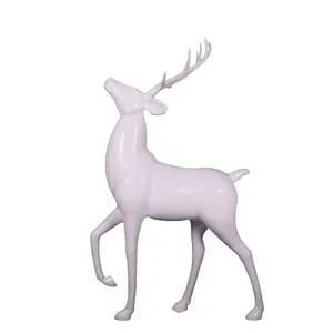 White Royal Stag Deer No Base Life Size Statue