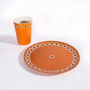 Bamboo Barro Inspired Plate & Cup - Product Description Provided