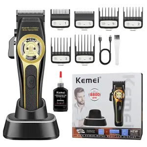 Professional Magnetic Suspension Hair Clipper, 8800 Rpm Cordless Trimmer for Men, Rechargeable Base, High-End Grooming Tool
