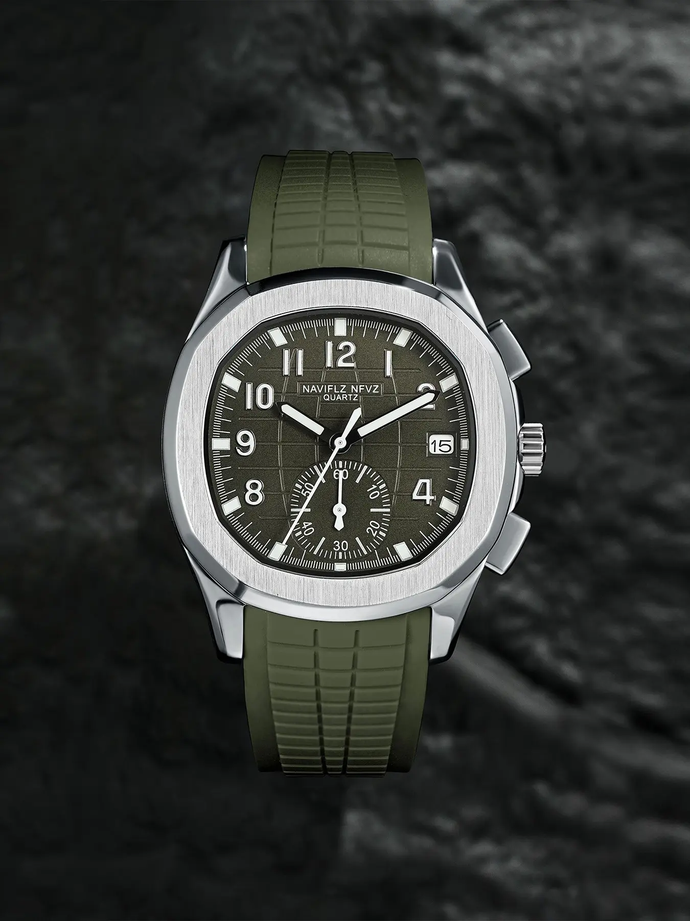 NAVIFLZ NFVZ New Hot Selling Men's Watch Multi-Functional Top Brand Luxury Chronograpgh Quartz Wristwatch Rubber Clocks Relogio Stainless Steel Wristwatch Modern Waterproof Watch Quartz Watches