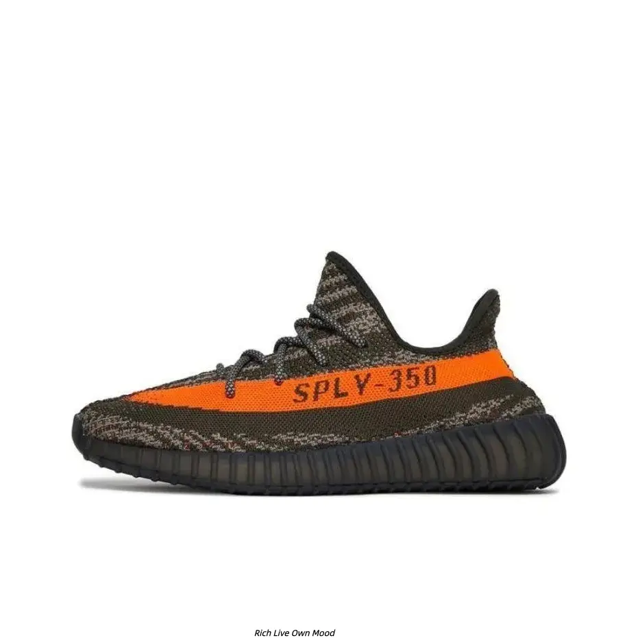 Dark Camo Orange Print Stripe Knit Low Top Sneakers Unisex Street Night Run Daily Gym Footwear