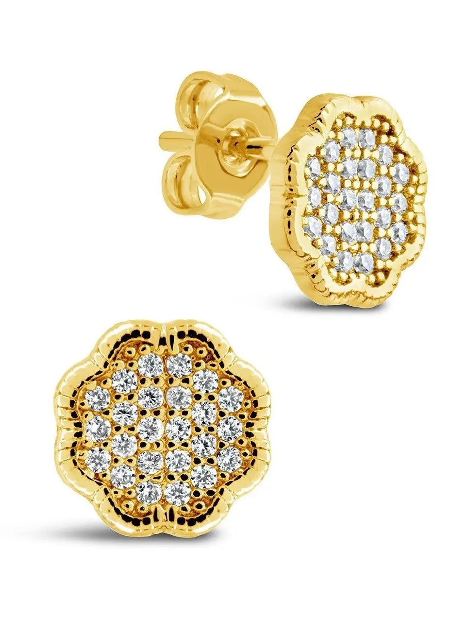 Rose Petal CZ Stud Earrings Rose Petal CZ Stud Earrings